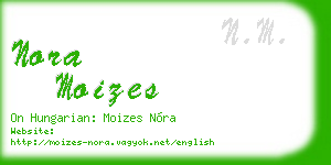 nora moizes business card